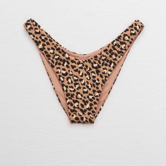 Aerie Leopard Super High Cut Cheekier Plus Coquine bikini swim bottom XL - Picture 4 of 7
